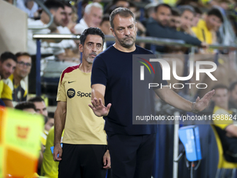 Head coach of FC Barcelona Hansi Flick during the La Liga match between Villarreal CF and FC Barcelona at La Ceramica Stadium in Villarreal,...