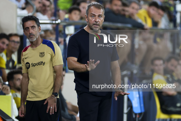 Head coach of FC Barcelona Hansi Flick during the La Liga match between Villarreal CF and FC Barcelona at La Ceramica Stadium in Villarreal,...