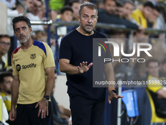 Head coach of FC Barcelona Hansi Flick during the La Liga match between Villarreal CF and FC Barcelona at La Ceramica Stadium in Villarreal,...