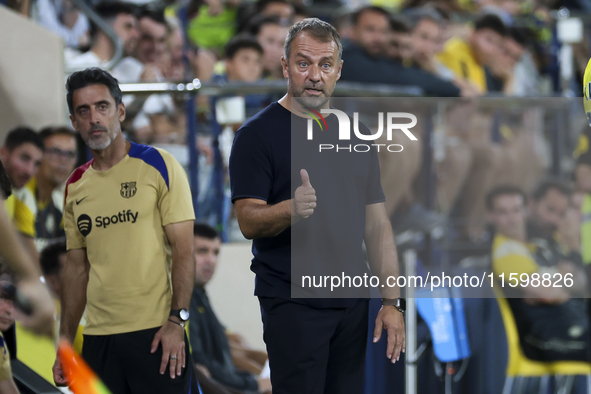 Head coach of FC Barcelona Hansi Flick during the La Liga match between Villarreal CF and FC Barcelona at La Ceramica Stadium in Villarreal,...