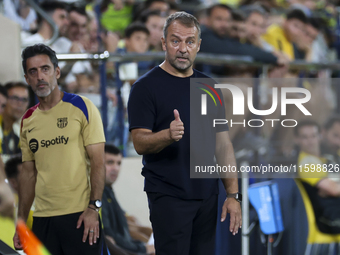 Head coach of FC Barcelona Hansi Flick during the La Liga match between Villarreal CF and FC Barcelona at La Ceramica Stadium in Villarreal,...