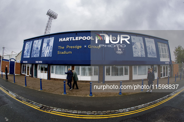 A general view of the Prestige Group Stadium during the Vanarama National League match between Hartlepool United and Dagenham and Redbridge...