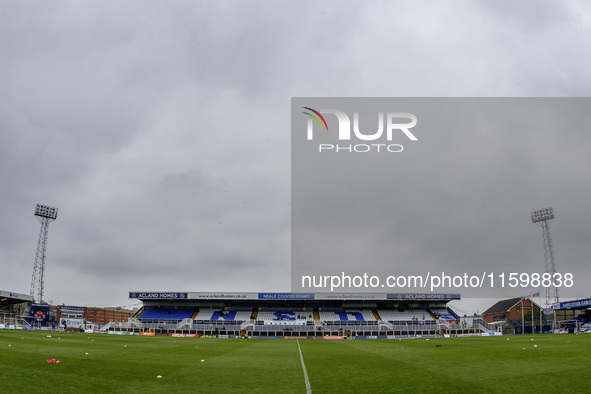 A general view of the Neale Cooper Stand at the Prestige Group Stadium during the Vanarama National League match between Hartlepool United a...