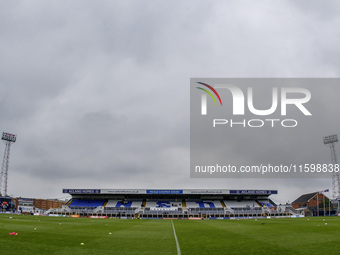 A general view of the Neale Cooper Stand at the Prestige Group Stadium during the Vanarama National League match between Hartlepool United a...