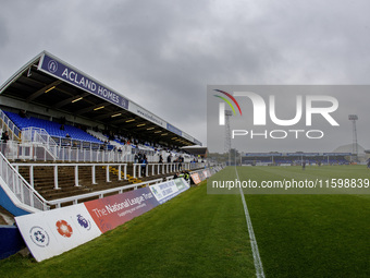 A general view of the Neale Cooper Stand at the Prestige Group Stadium during the Vanarama National League match between Hartlepool United a...