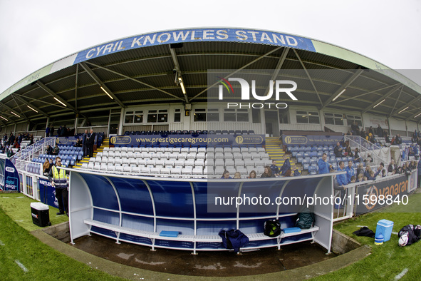 A general view of the Cyril Knowles Stand at the Prestige Group Stadium during the Vanarama National League match between Hartlepool United...