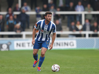 Nathan Sheron of Hartlepool United plays during the Vanarama National League match between Hartlepool United and Dagenham and Redbridge at V...