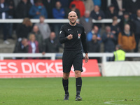 Match referee Stuart Morland during the Vanarama National League match between Hartlepool United and Dagenham and Redbridge at Victoria Park...