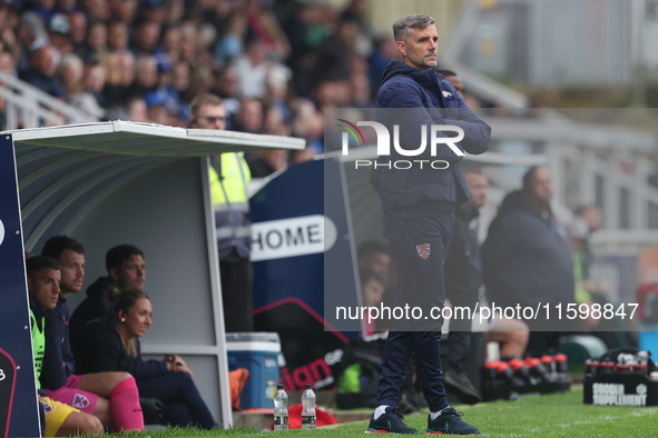 Dagenham & Redbridge manager Ben Strevens during the Vanarama National League match between Hartlepool United and Dagenham and Redbridge at...