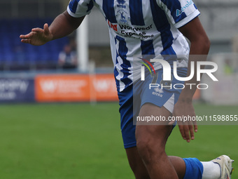 Roshaun Mathurin of Hartlepool United during the Vanarama National League match between Hartlepool United and Dagenham and Redbridge at Vict...