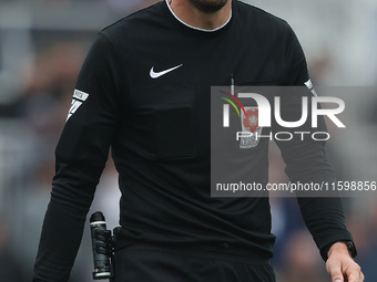 Match referee Stuart Morland during the Vanarama National League match between Hartlepool United and Dagenham and Redbridge at Victoria Park...