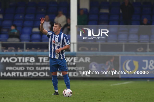 David Ferguson of Hartlepool United during the Vanarama National League match between Hartlepool United and Dagenham and Redbridge at Victor...