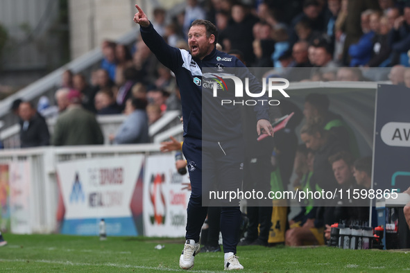 Hartlepool manager Darren Sarll during the Vanarama National League match between Hartlepool United and Dagenham and Redbridge at Victoria P...