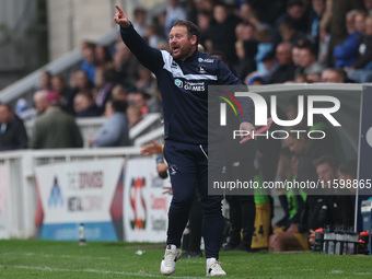 Hartlepool manager Darren Sarll during the Vanarama National League match between Hartlepool United and Dagenham and Redbridge at Victoria P...