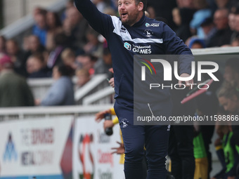 Hartlepool manager Darren Sarll during the Vanarama National League match between Hartlepool United and Dagenham and Redbridge at Victoria P...