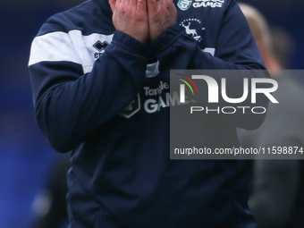 Hartlepool United Manager Darren Sarll shows frustration during the Vanarama National League match between Hartlepool United and Dagenham an...