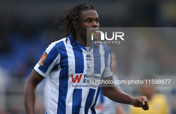 Hartlepool United's Nathan Asiimwe during the Vanarama National League match between Hartlepool United and Dagenham and Redbridge at Victori...