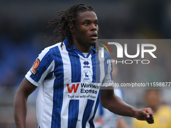 Hartlepool United's Nathan Asiimwe during the Vanarama National League match between Hartlepool United and Dagenham and Redbridge at Victori...