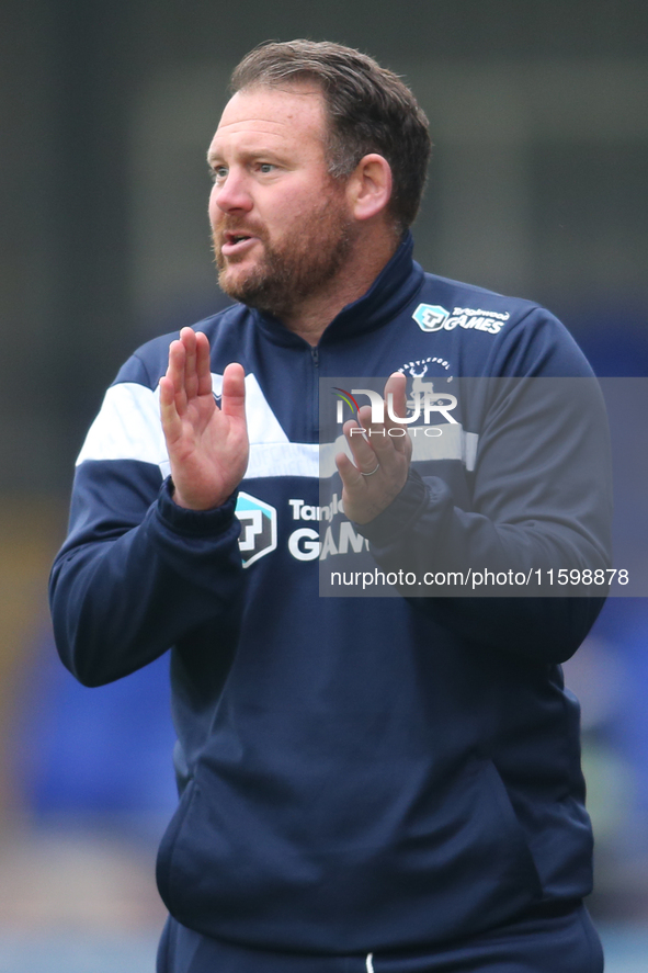 Hartlepool United Manager Darren Sarll during the Vanarama National League match between Hartlepool United and Dagenham and Redbridge at Vic...