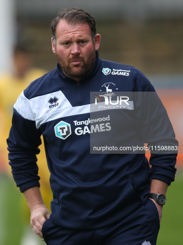 Hartlepool United Manager Darren Sarll during the Vanarama National League match between Hartlepool United and Dagenham and Redbridge at Vic...