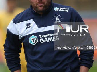 Hartlepool United Manager Darren Sarll during the Vanarama National League match between Hartlepool United and Dagenham and Redbridge at Vic...