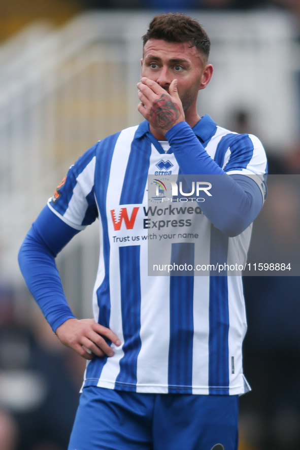 Hartlepool United's Gary Madine during the Vanarama National League match between Hartlepool United and Dagenham and Redbridge at Victoria P...