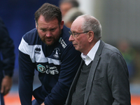 Hartlepool United Manager Darren Sarll and Hartlepool United Director Lennie Lawrence during the Vanarama National League match between Hart...