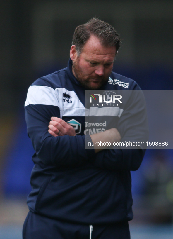 Hartlepool United Manager Darren Sarll during the Vanarama National League match between Hartlepool United and Dagenham and Redbridge at Vic...