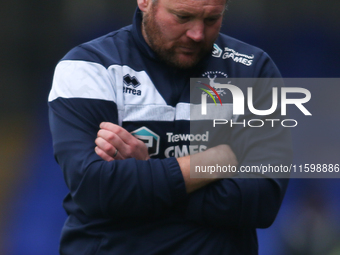 Hartlepool United Manager Darren Sarll during the Vanarama National League match between Hartlepool United and Dagenham and Redbridge at Vic...