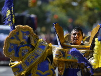 A general view of the 48th Queens Hispanic Parade 2024 marches down 37th Avenue, from 69th Street to 86th Street, through Jackson Heights, Q...