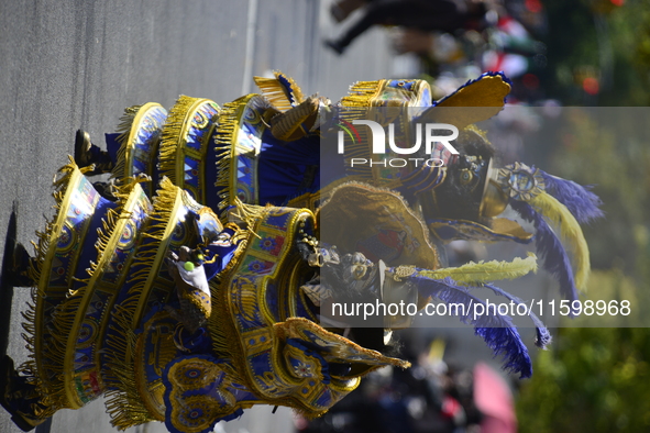 A general view of the 48th Queens Hispanic Parade 2024 marches down 37th Avenue, from 69th Street to 86th Street, through Jackson Heights, Q...