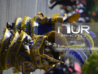 A general view of the 48th Queens Hispanic Parade 2024 marches down 37th Avenue, from 69th Street to 86th Street, through Jackson Heights, Q...