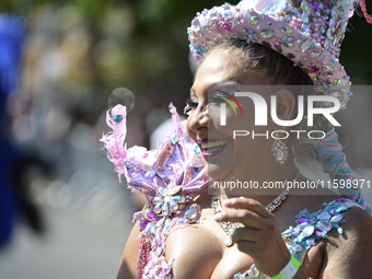 A general view of the 48th Queens Hispanic Parade 2024 marches down 37th Avenue, from 69th Street to 86th Street, through Jackson Heights, Q...