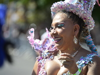 A general view of the 48th Queens Hispanic Parade 2024 marches down 37th Avenue, from 69th Street to 86th Street, through Jackson Heights, Q...