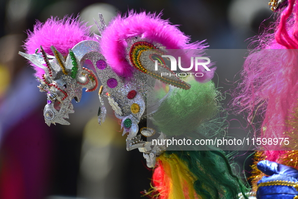 A general view of the 48th Queens Hispanic Parade 2024 marches down 37th Avenue, from 69th Street to 86th Street, through Jackson Heights, Q...