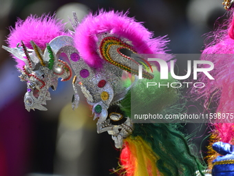 A general view of the 48th Queens Hispanic Parade 2024 marches down 37th Avenue, from 69th Street to 86th Street, through Jackson Heights, Q...