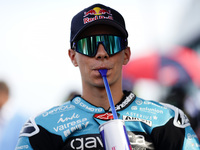 David Alonso of Colombia and the CFMOTO Aspar Team looks on prior to the Moto3 race of the MotoGP of Emilia Romagna at Misano World Circuit...