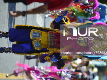 A general view of the 48th Queens Hispanic Parade 2024 marches down 37th Avenue, from 69th Street to 86th Street, through Jackson Heights, Q...