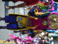 A general view of the 48th Queens Hispanic Parade 2024 marches down 37th Avenue, from 69th Street to 86th Street, through Jackson Heights, Q...