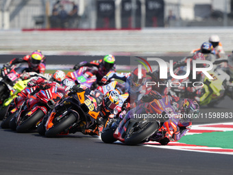 Jorge Martin of Spain and Prima Pramac Racing rides on track during the sprint race of the MotoGP of Emilia Romagna at Misano World Circuit...