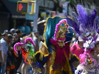 A general view of the 48th Queens Hispanic Parade 2024 marches down 37th Avenue, from 69th Street to 86th Street, through Jackson Heights, Q...