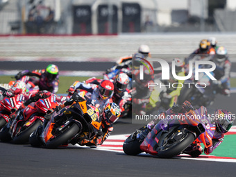 Jorge Martin of Spain and Prima Pramac Racing rides on track during the sprint race of the MotoGP of Emilia Romagna at Misano World Circuit...