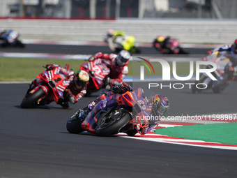 Jorge Martin of Spain and Prima Pramac Racing rides on track during the sprint race of the MotoGP of Emilia Romagna at Misano World Circuit...