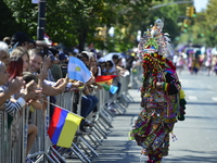 A general view of the 48th Queens Hispanic Parade 2024 marches down 37th Avenue, from 69th Street to 86th Street, through Jackson Heights, Q...