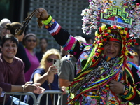 A general view of the 48th Queens Hispanic Parade 2024 marches down 37th Avenue, from 69th Street to 86th Street, through Jackson Heights, Q...