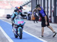 David Alonso of Colombia and the CFMOTO Aspar Team celebrates the victory of the Moto3 race of the MotoGP of Emilia Romagna at Misano World...