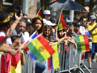 A general view of the 48th Queens Hispanic Parade 2024 marches down 37th Avenue, from 69th Street to 86th Street, through Jackson Heights, Q...