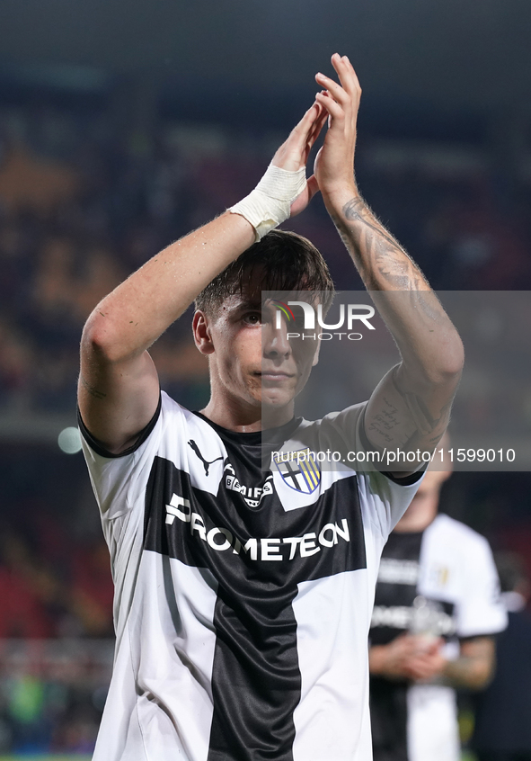 Adrian Bernabe of Parma Calcio is in action during the Serie A match between Lecce and Parma in Lecce, Italy, on September 21, 2024. 