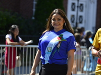 A general view of the 48th Queens Hispanic Parade 2024 marches down 37th Avenue, from 69th Street to 86th Street, through Jackson Heights, Q...