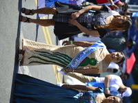 A general view of the 48th Queens Hispanic Parade 2024 marches down 37th Avenue, from 69th Street to 86th Street, through Jackson Heights, Q...